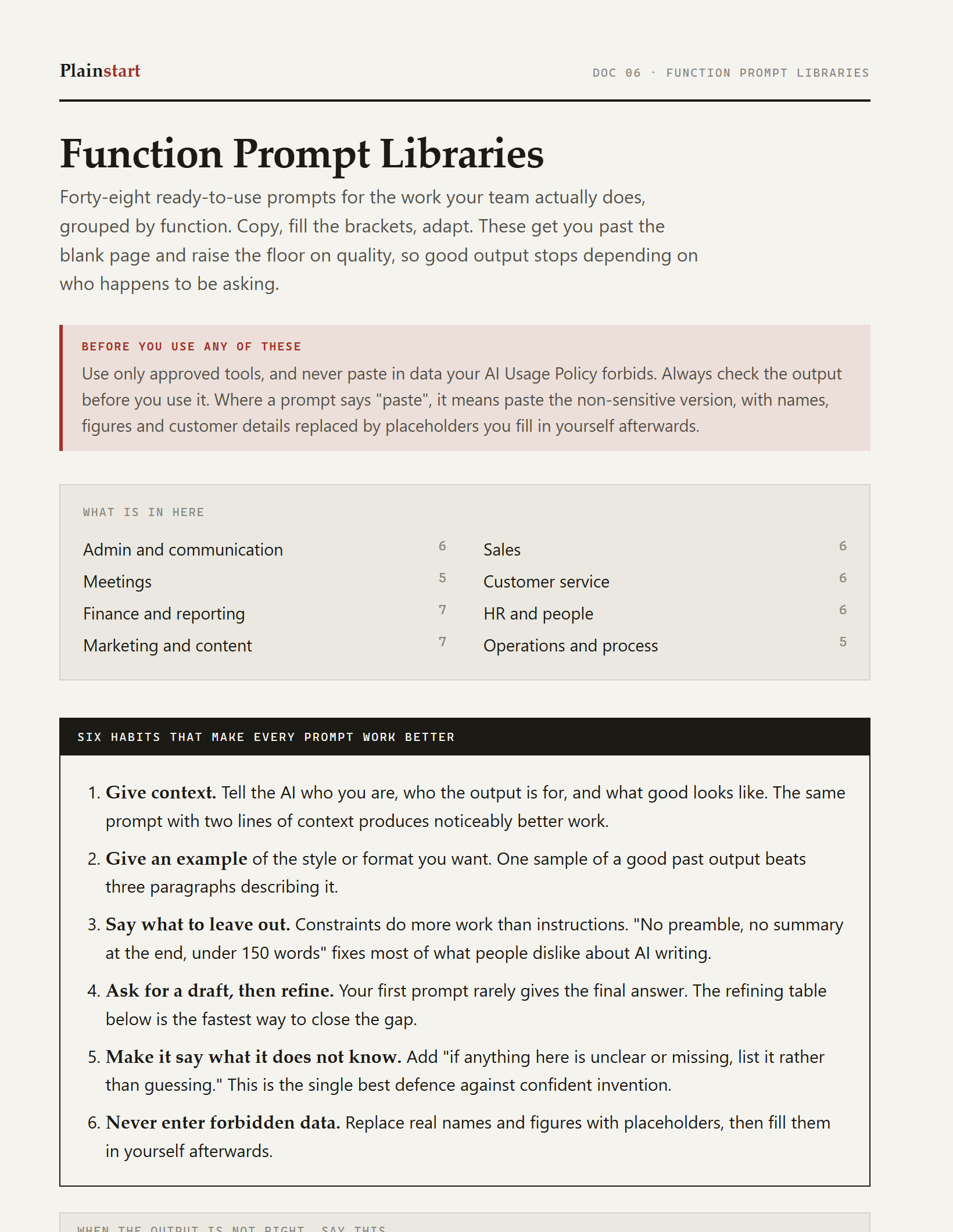 Function Prompt Libraries